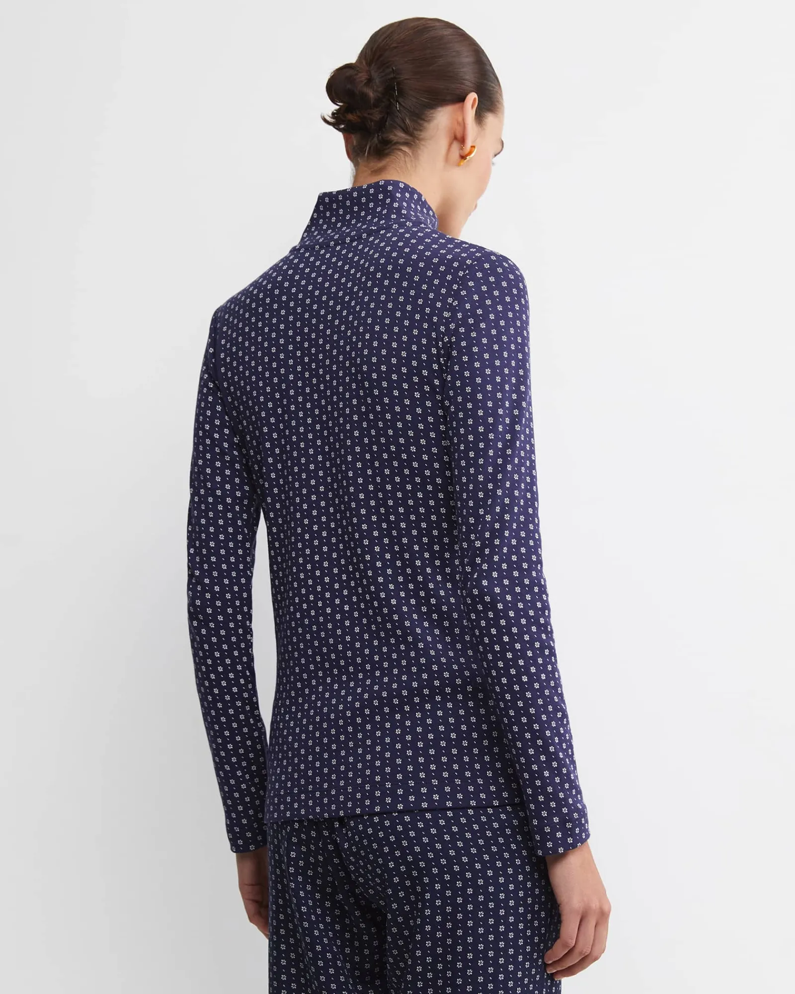 Discount Sportscraft Geo Funnel Neck Top in Navywhite Navy/white
