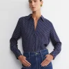Fashion Sportscraft Geo Long Sleeve Shirt in Navywhite Navy/white