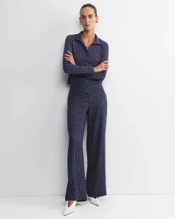 Fashion Sportscraft Geo Wide Leg Pant in Navywhite Navy/white