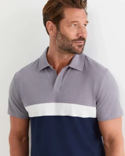 Best Sportscraft Gerard Stripe Polo in Blue Multi BlueMulti
