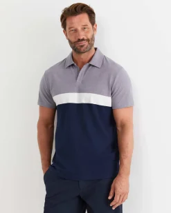 Best Sportscraft Gerard Stripe Polo in Blue Multi BlueMulti