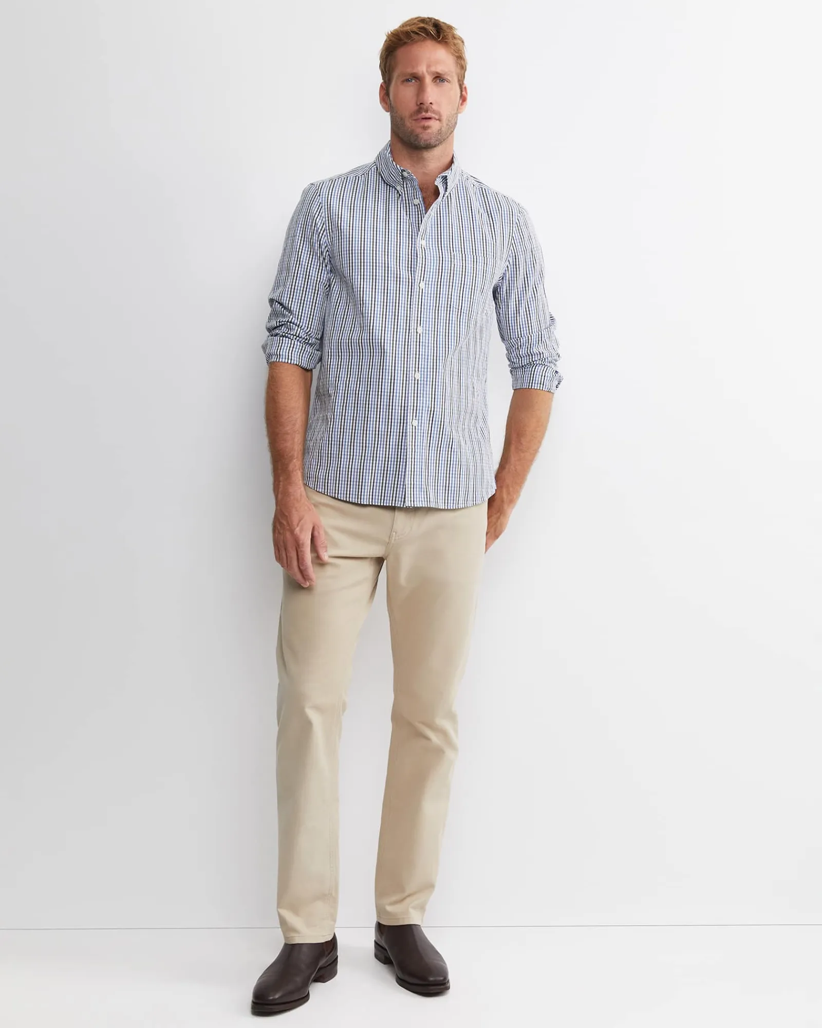 Outlet Sportscraft Gibson Long Sleeve Check Shirt in Cobalt