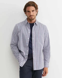 Outlet Sportscraft Gibson Long Sleeve Check Shirt in Fig