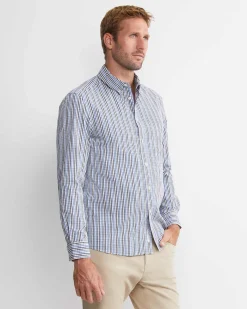 Outlet Sportscraft Gibson Long Sleeve Check Shirt in Cobalt