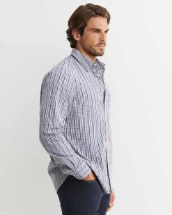 Outlet Sportscraft Gibson Long Sleeve Check Shirt in Fig