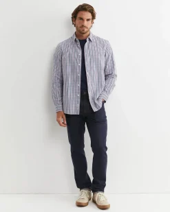 Outlet Sportscraft Gibson Long Sleeve Check Shirt in Fig
