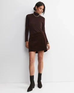 Clearance Sportscraft Gigi Babywool Mock Neck Top in Chocolate