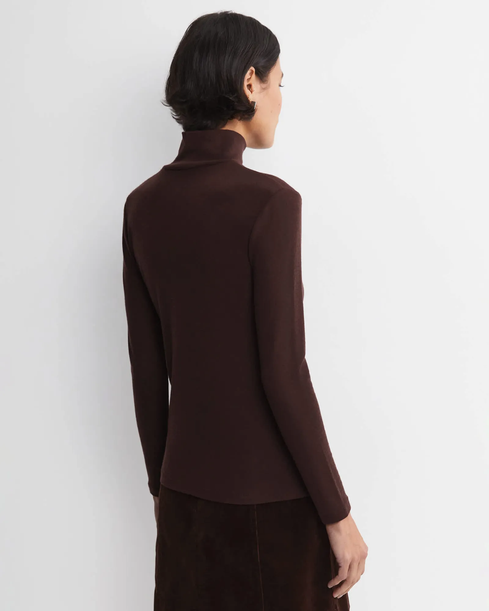 Clearance Sportscraft Gigi Babywool Mock Neck Top in Chocolate