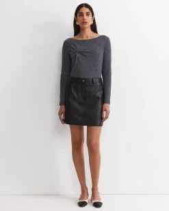 Discount Sportscraft Gigi Babywool Twist Top in Charcoal Melange CharcoalMelange
