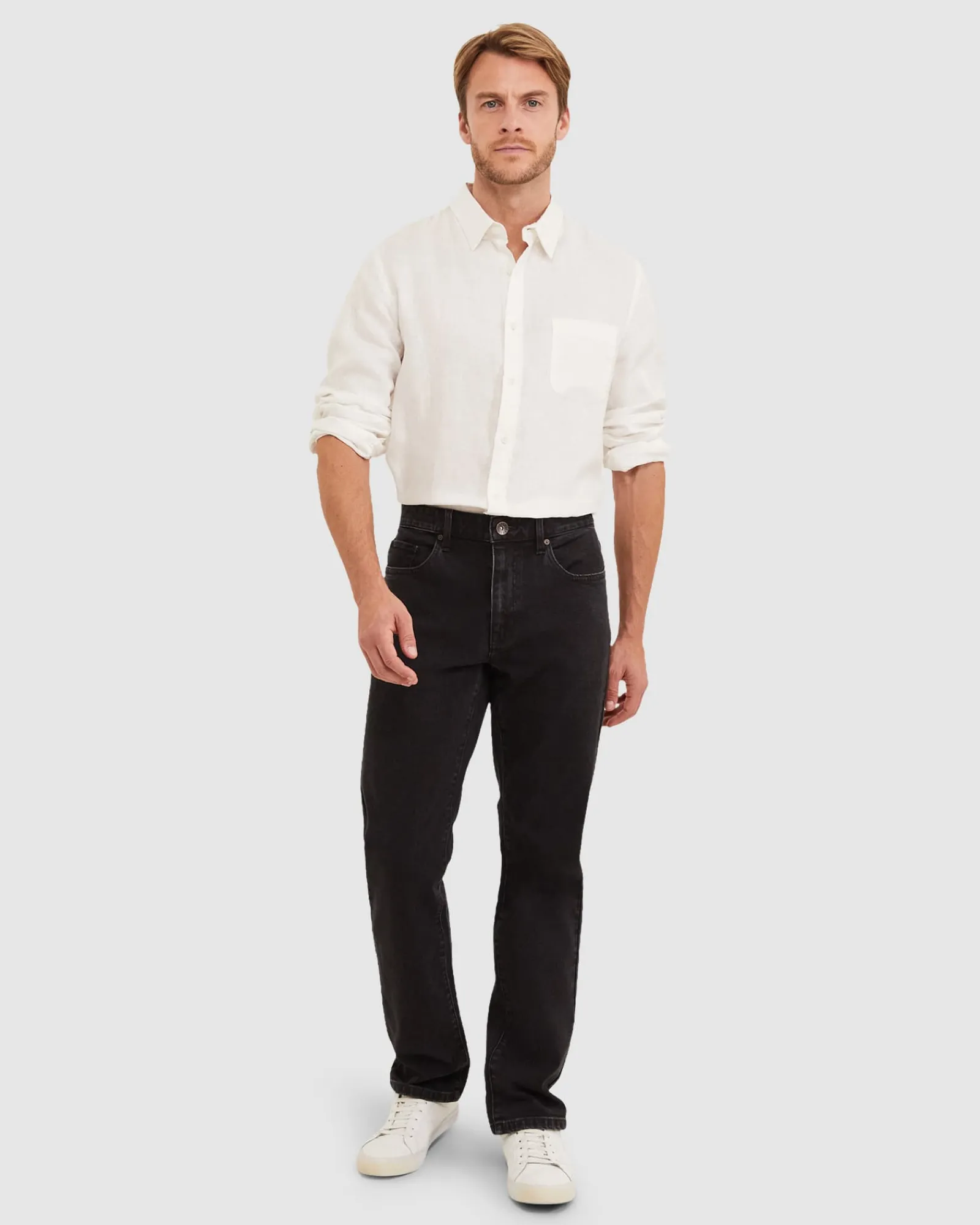 Online Sportscraft Grayson Straight Jean in Washed Black WashedBlack