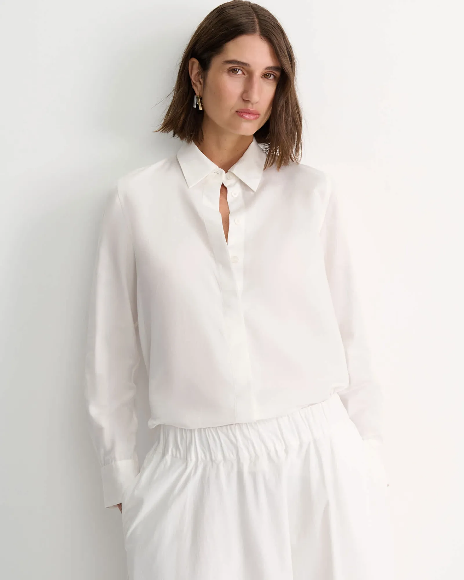 Best Sportscraft Hannah Cotton Silk Shirt in White