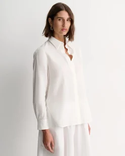 Best Sportscraft Hannah Cotton Silk Shirt in White