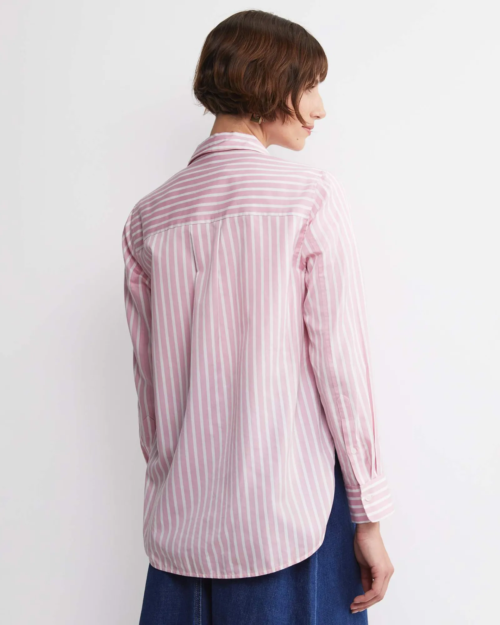 Online Sportscraft Hannah Stripe Cotton Silk Shirt in Whitepink White/pink