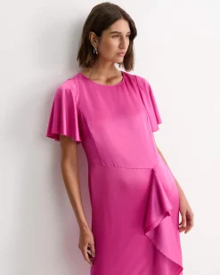Online Sportscraft Harlow Ruffle Midi Dress in Grape