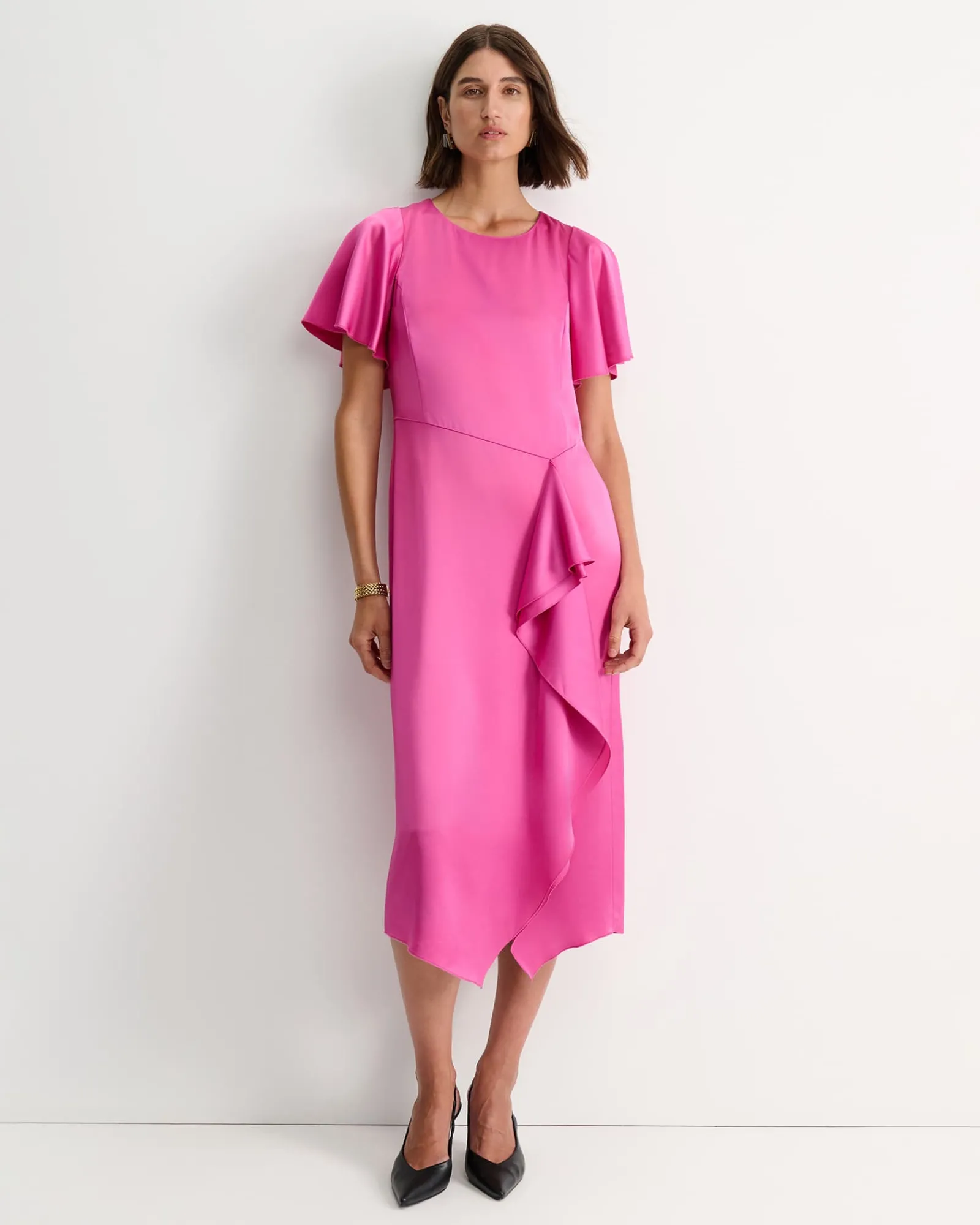 Online Sportscraft Harlow Ruffle Midi Dress in Grape