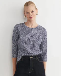 Online Sportscraft Harriet Mercerised Tee in Navy Multi NavyMulti