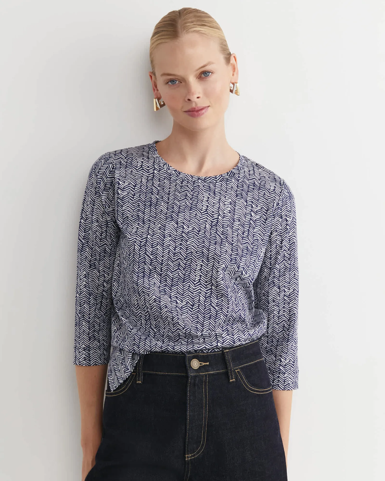 Online Sportscraft Harriet Mercerised Tee in Navy Multi NavyMulti