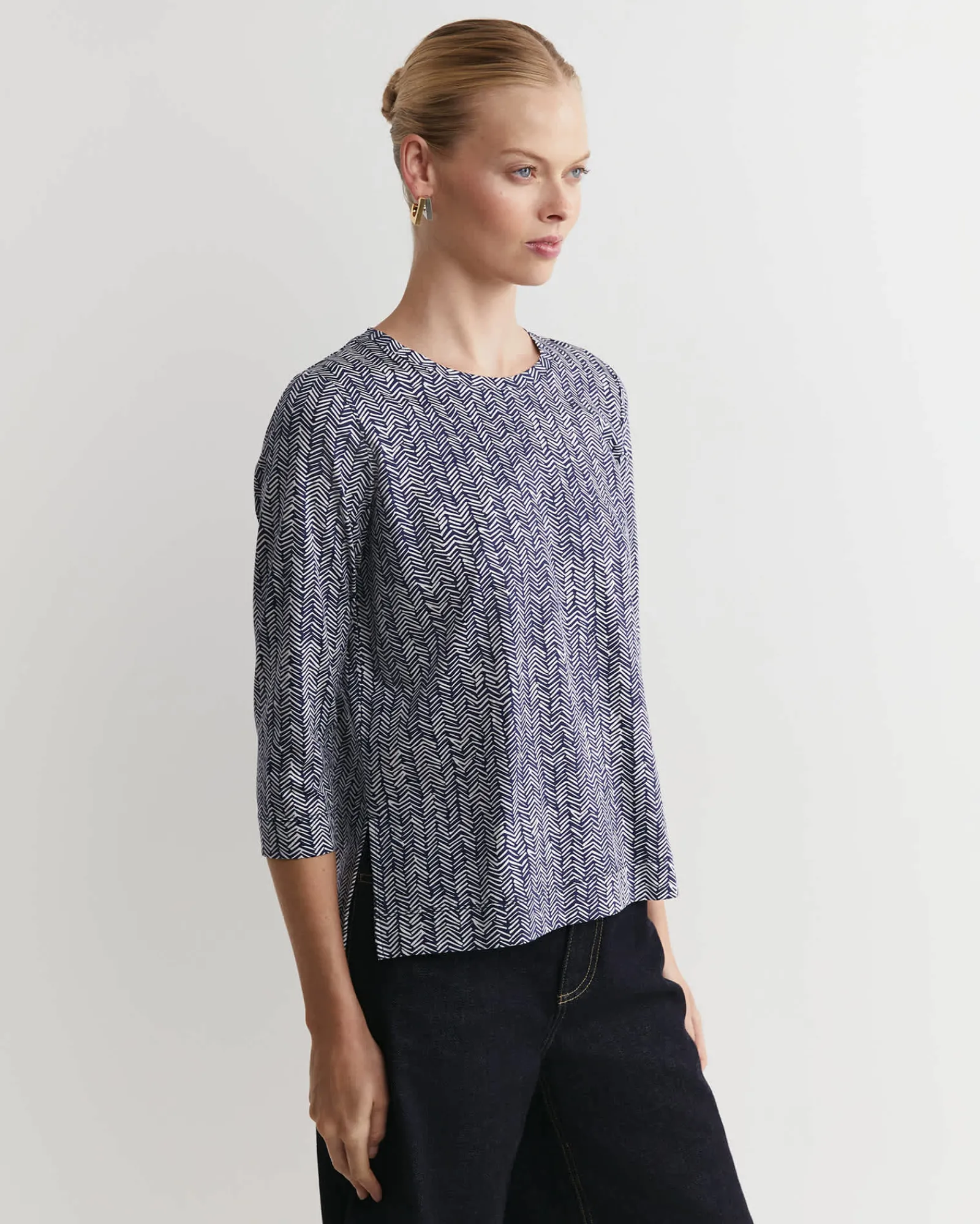 Online Sportscraft Harriet Mercerised Tee in Navy Multi NavyMulti