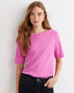 Best Sportscraft Heidi Boat Neck Half Sleeve Tee in Strawberry
