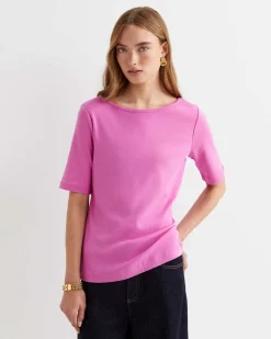 Best Sportscraft Heidi Boat Neck Half Sleeve Tee in Strawberry