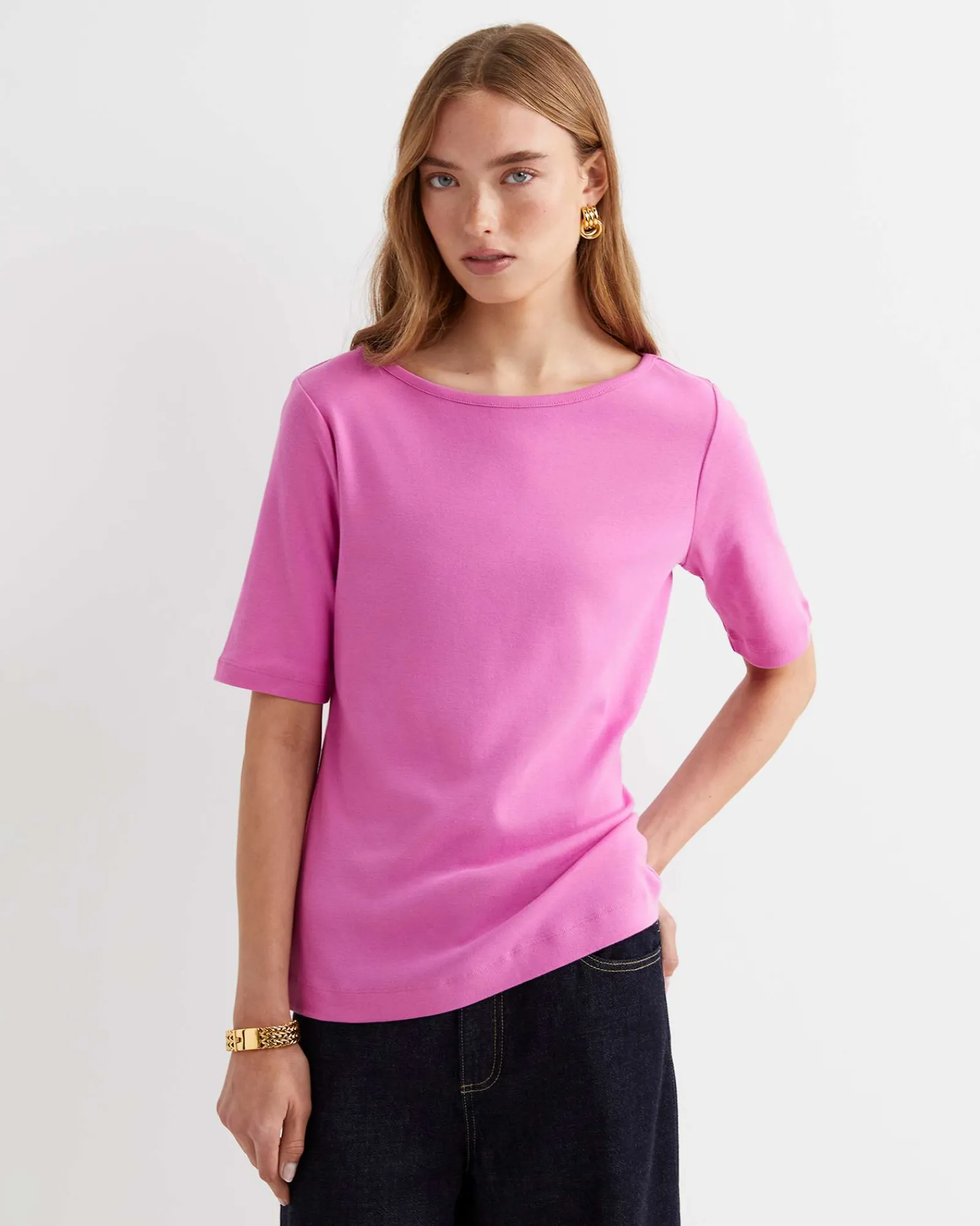 Best Sportscraft Heidi Boat Neck Half Sleeve Tee in Strawberry