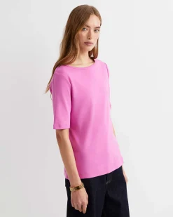 Best Sportscraft Heidi Boat Neck Half Sleeve Tee in Strawberry