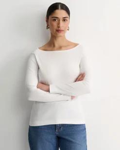 Best Sportscraft Heidi Long Sleeve Rib Tee in White