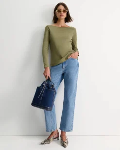 Discount Sportscraft Heidi Long Sleeve Rib Tee in Khaki