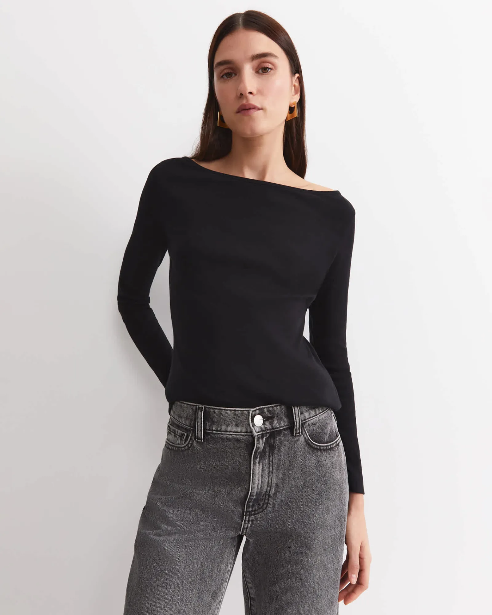 Discount Sportscraft Heidi Long Sleeve Rib Tee in Black