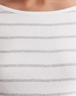 Sale Sportscraft Heidi Long Sleeve Rib Tee in Whitegrey Melange White/greyMelange