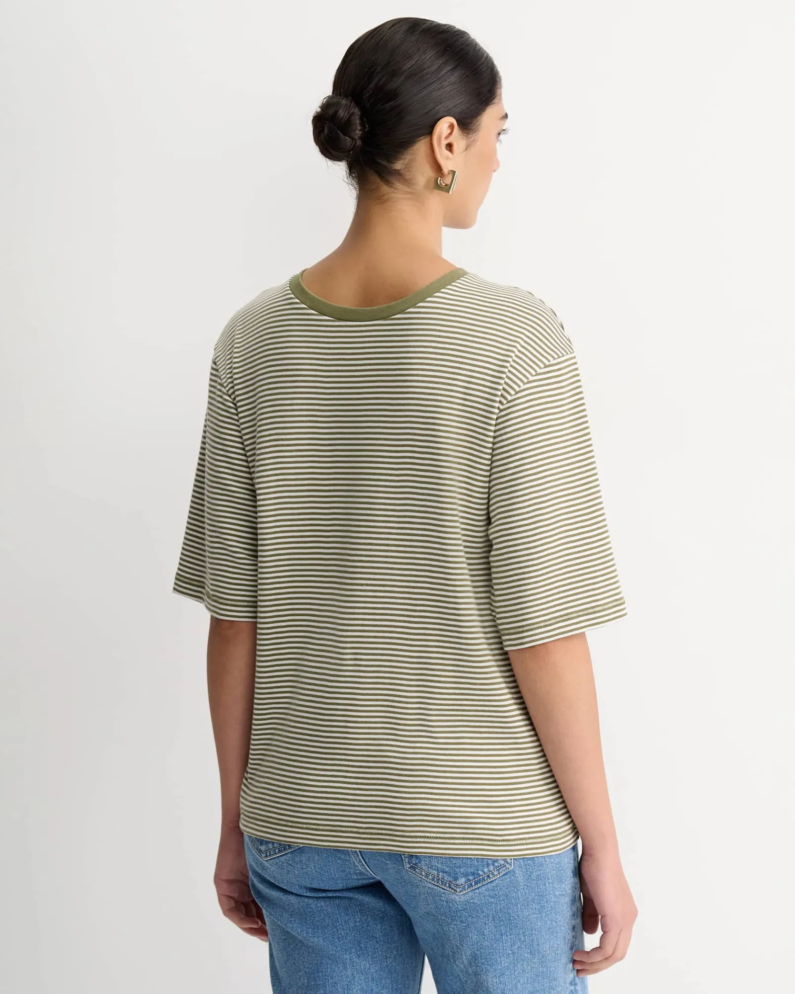 New Sportscraft Heidi Oversized T-Shirt in Khakiwhite Khaki/white