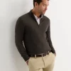 Best Sportscraft Henry Merino Quarter Zip Knit in Truffle