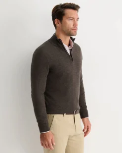 Best Sportscraft Henry Merino Quarter Zip Knit in Truffle