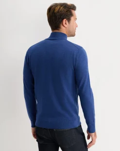 Online Sportscraft Henry Merino Quarter Zip Knit in Lapis