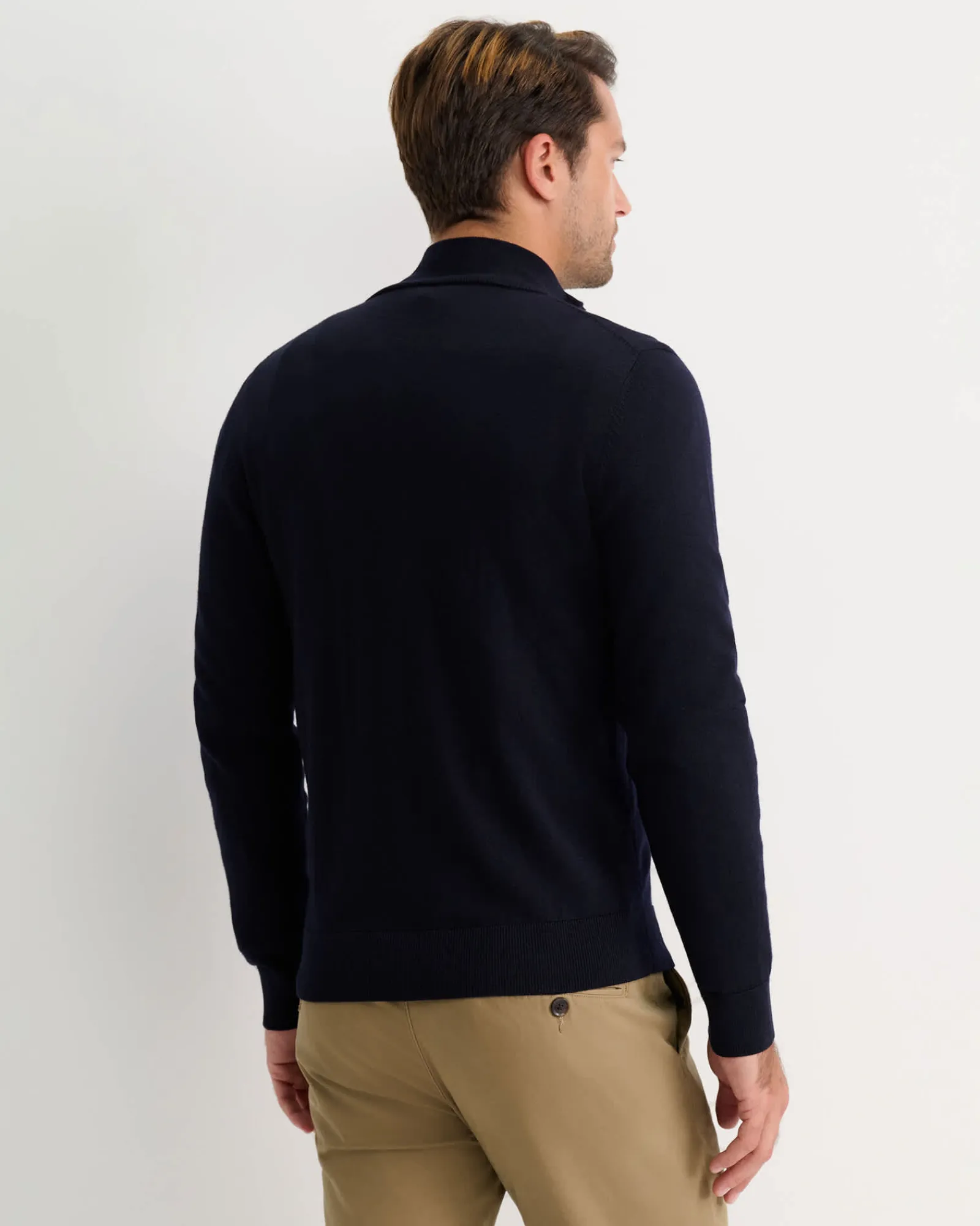 Hot Sportscraft Henry Merino Quarter Zip Knit in Navy