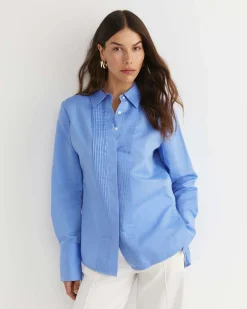 Best Sportscraft Hesper Pintuck Shirt in Belle Blue BelleBlue