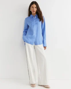 Best Sportscraft Hesper Pintuck Shirt in Belle Blue BelleBlue
