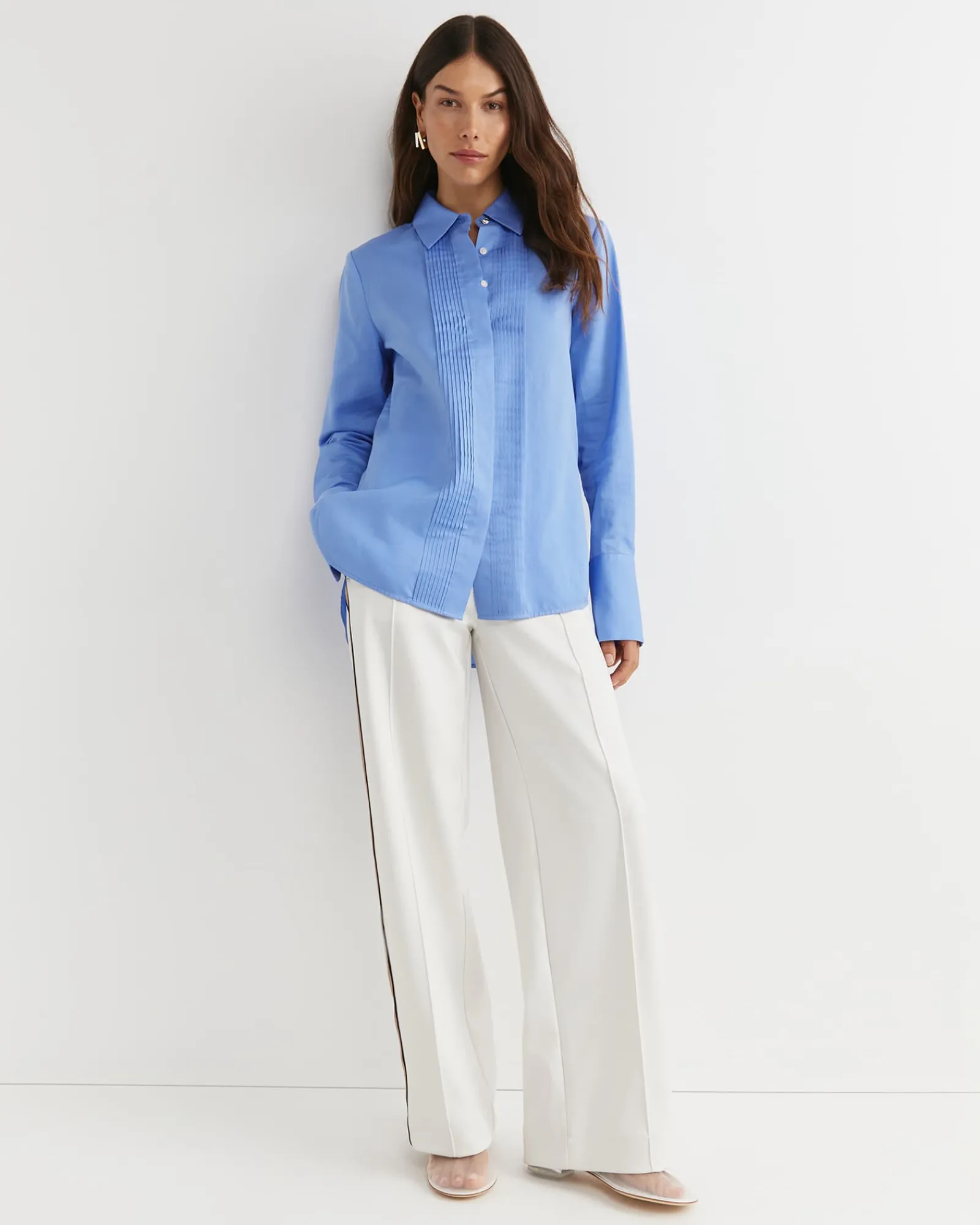 Best Sportscraft Hesper Pintuck Shirt in Belle Blue BelleBlue