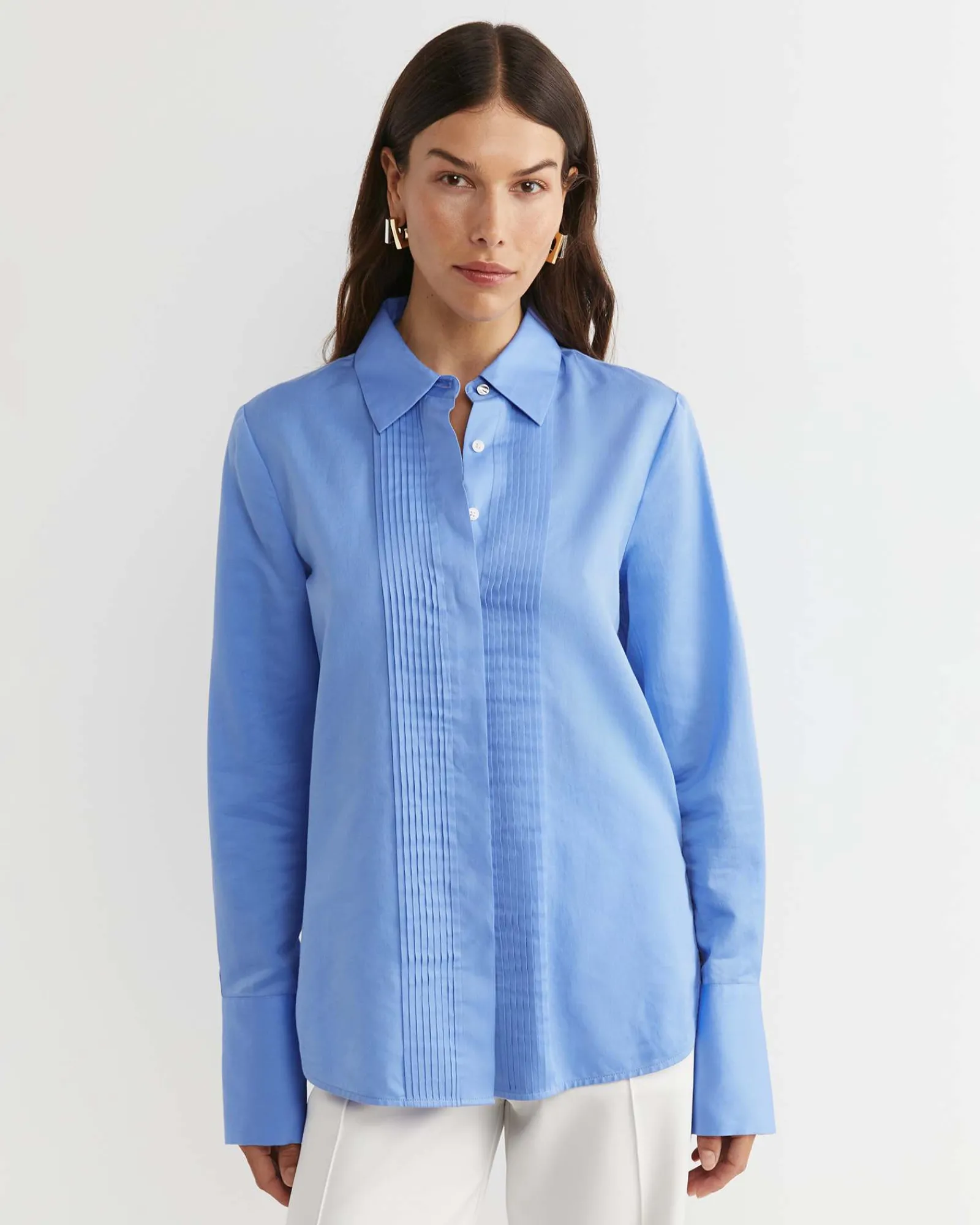 Best Sportscraft Hesper Pintuck Shirt in Belle Blue BelleBlue