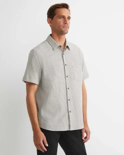 Discount Sportscraft Hewson Short Sleeve Check Shirt in Green Multi GreenMulti