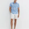 New Sportscraft Hogan Short Sleeve Shirt in Blue Multi BlueMulti