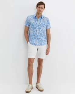 New Sportscraft Hogan Short Sleeve Shirt in Blue Multi BlueMulti