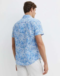 New Sportscraft Hogan Short Sleeve Shirt in Blue Multi BlueMulti