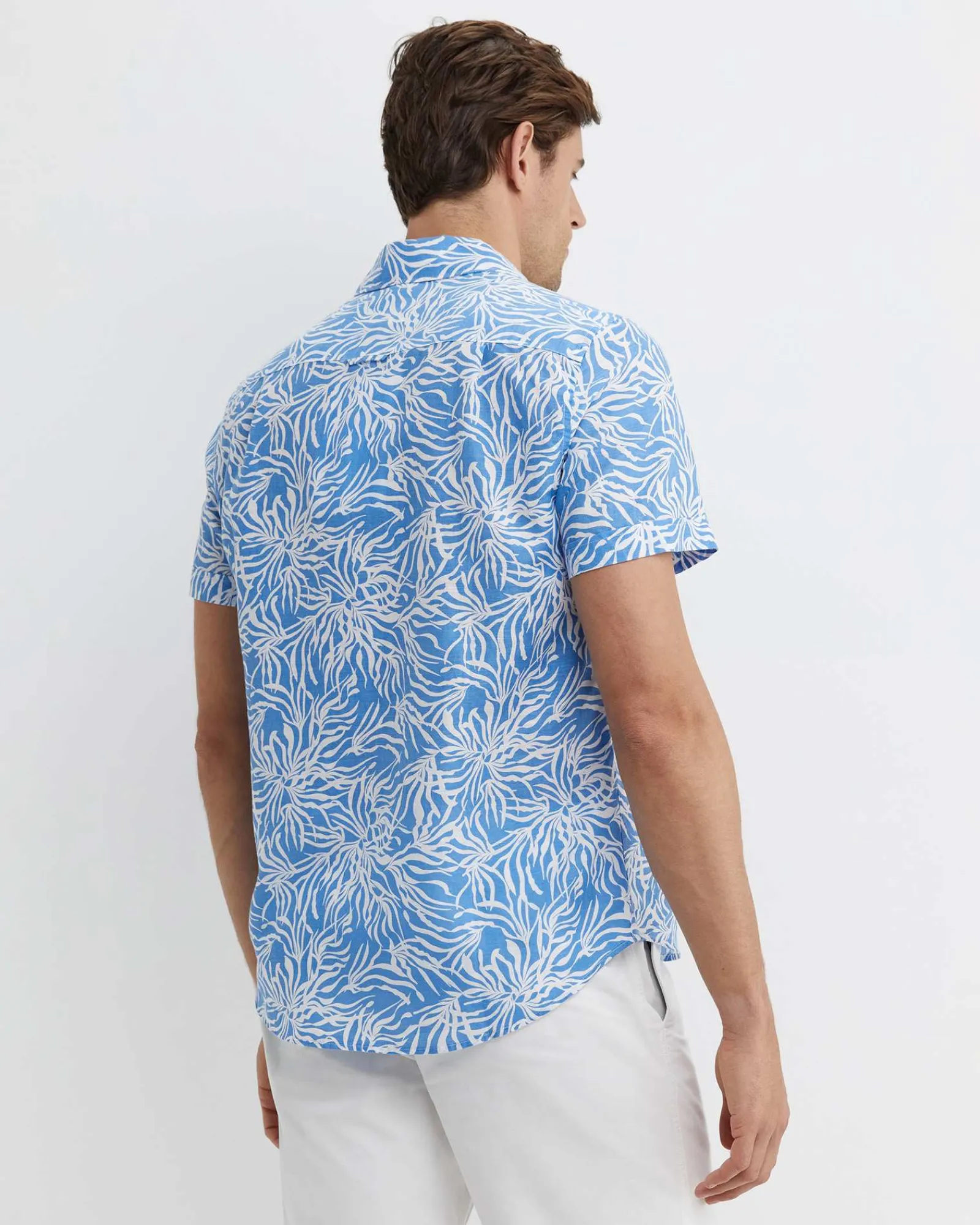 New Sportscraft Hogan Short Sleeve Shirt in Blue Multi BlueMulti