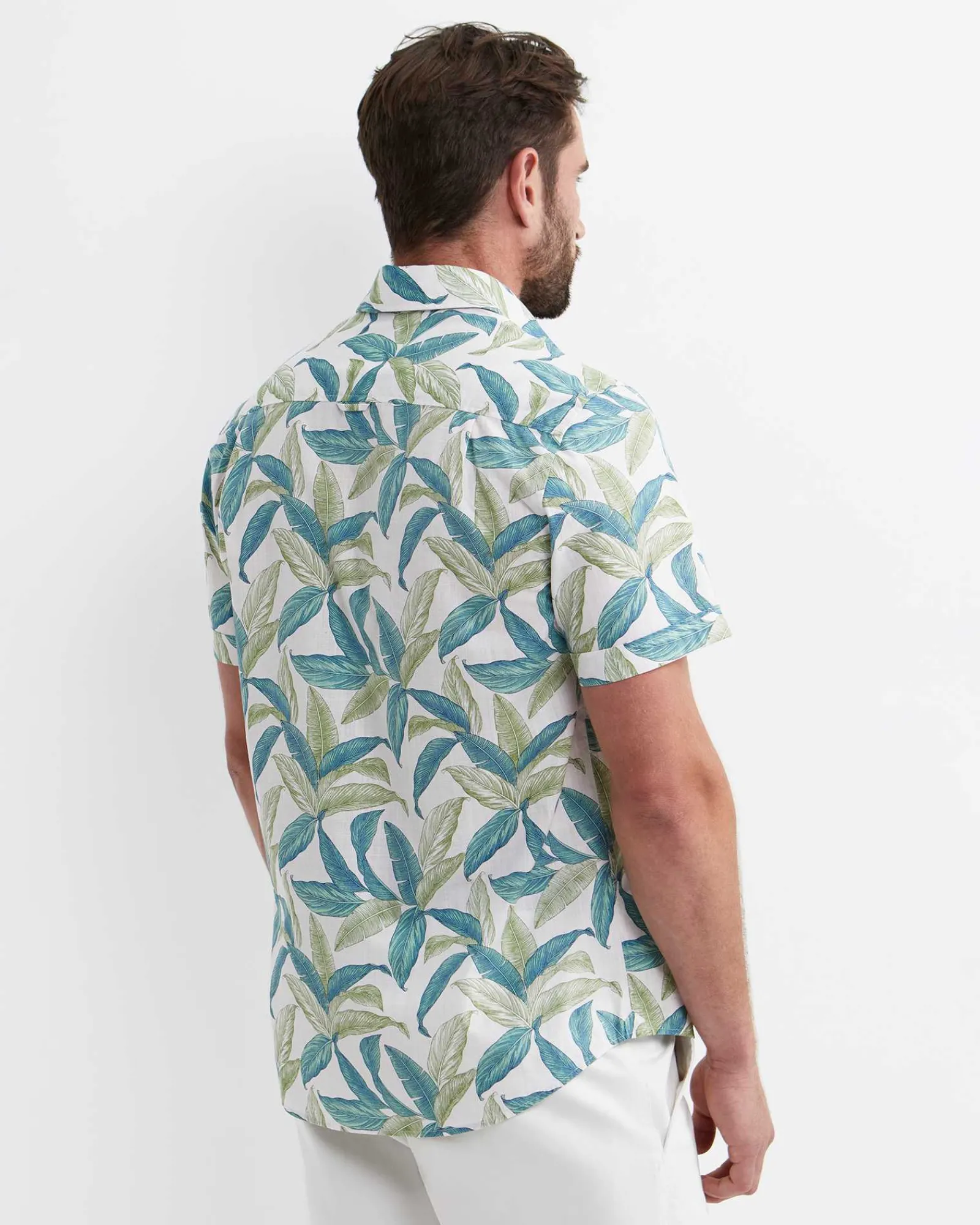 Sale Sportscraft Howard Short Sleeve Cotton Shirt in Whitemulti White/multi
