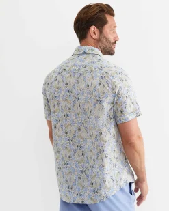 Online Sportscraft Howley Short Sleeve Cotton Shirt in Whitemulti White/multi