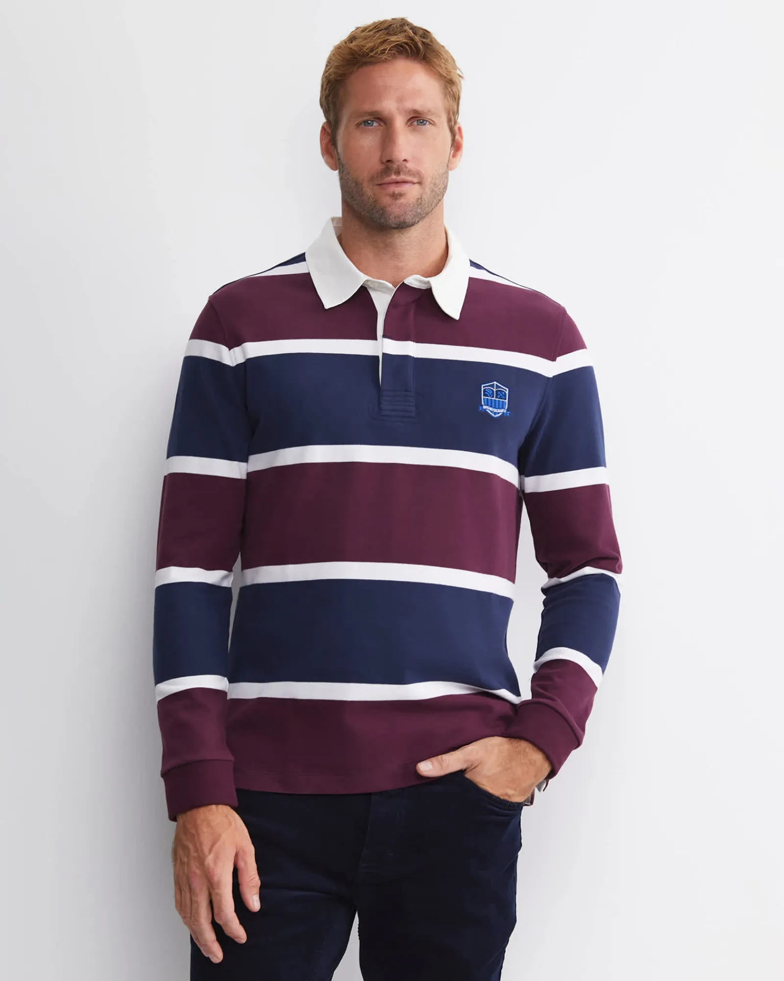 Best Sportscraft Hugh Long Sleeve Rugby in Burgundy