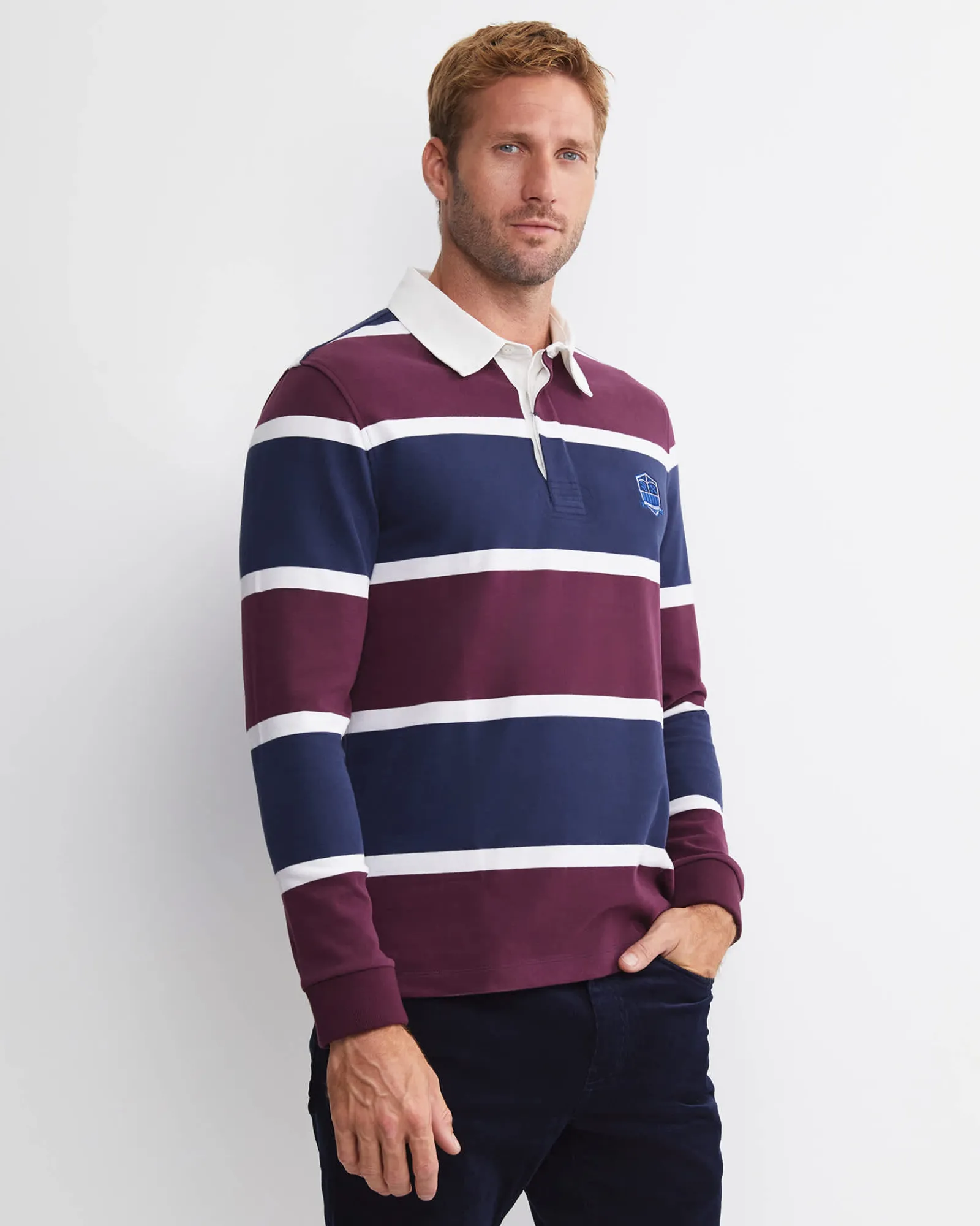Best Sportscraft Hugh Long Sleeve Rugby in Burgundy