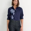 New Sportscraft Iris Embroidered Shirt in Navy Multi NavyMulti
