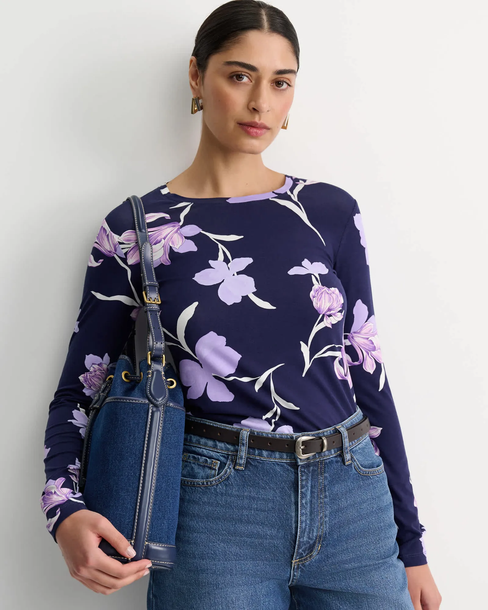 Discount Sportscraft Iris Long Sleeve Magic Tee in Navy Multi NavyMulti